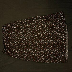 Stretchy Floral Midi Skirt (size L)